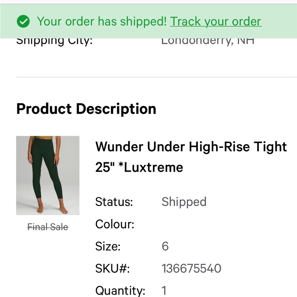 Lululemon wunder under high rise 25” luxteme
